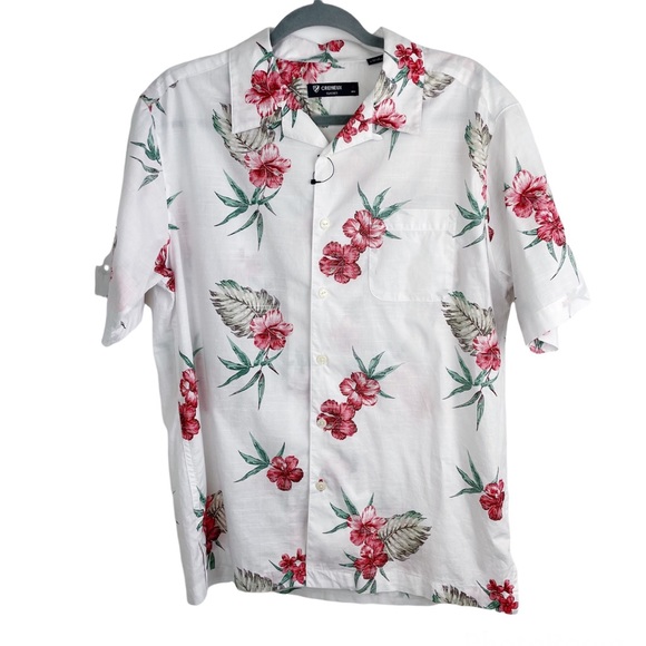 Daniel Cremieux Other - Cremieux Hibiscus Hawaiian Button Down Shirt White